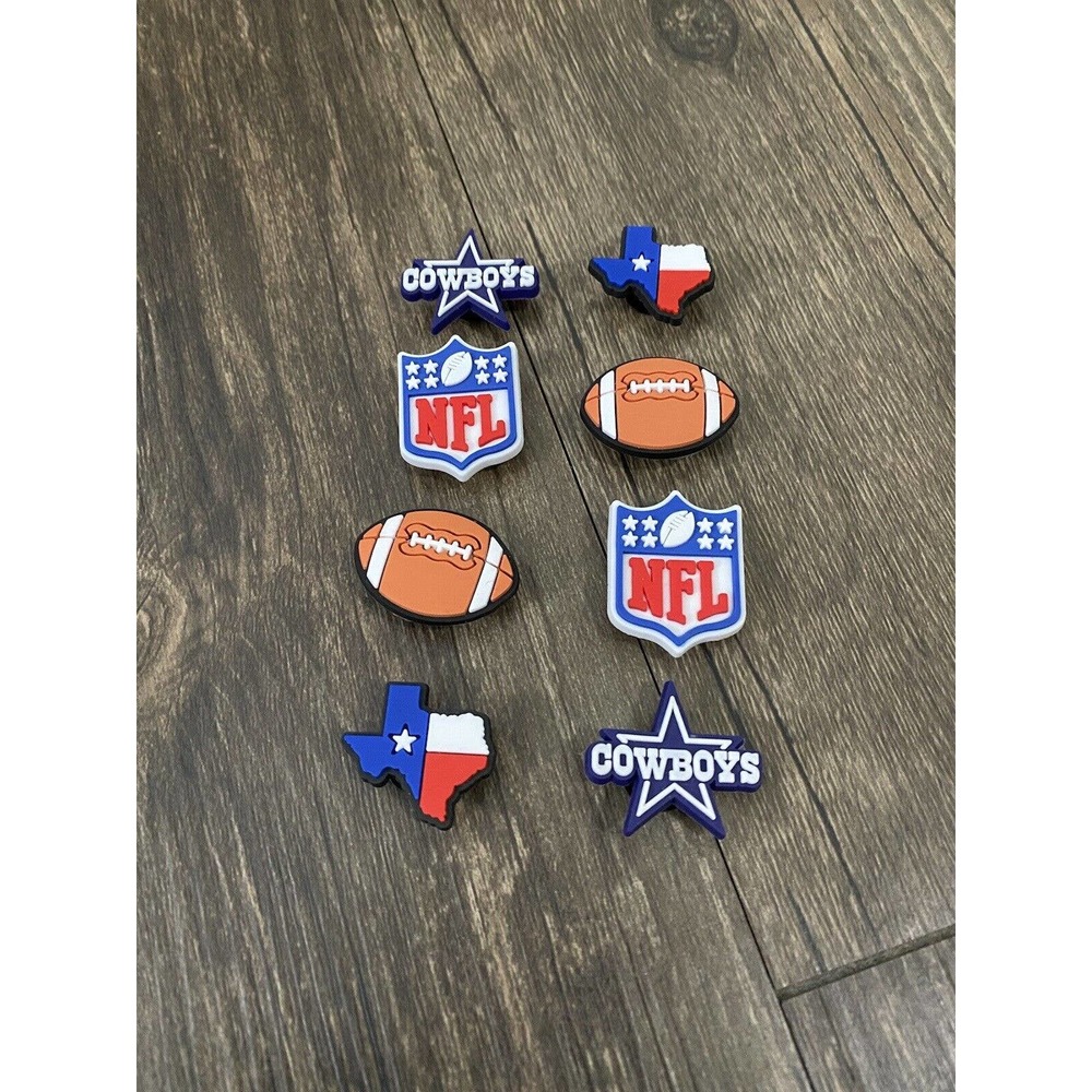 Dallas Cowboys Texas Football Team Charm For Crocs Shoe Charms - 8 Pieces